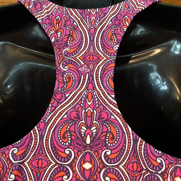 Prana Colorful Racerback  Tankini Top - Picture 4 of 6